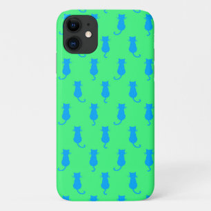 Capa Para iPhone 11 Diversão Felina Para Sempre Gatos Azuis Caprichoso