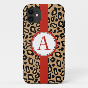 Capa Para iPhone 11 Diversão Monograma de Leopard iPhone 5 Case mate