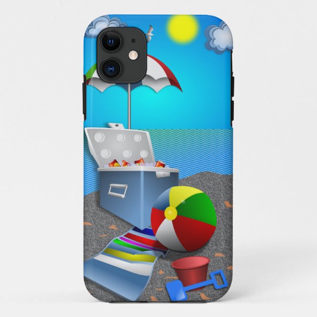 CAPA PARA iPhone 11 DIVERTIDA NA PRAIA (Verso)
