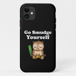 Capa Para iPhone 11 Divertido Espiritual Vá Fumar Você Mesmo Coruja Me