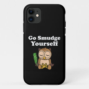 Capa Para iPhone 11 Divertido Espiritual Vá Fumar Você Mesmo Coruja Me