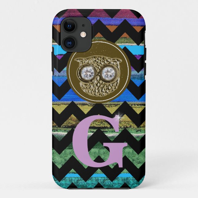 Capa Para iPhone 11 divisa e listras fofinhas personalizadas (Verso)