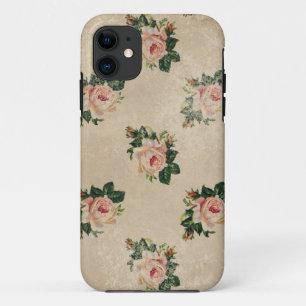 Capa Para iPhone 11 Do boho gasto floral chique dos rosas do vintage