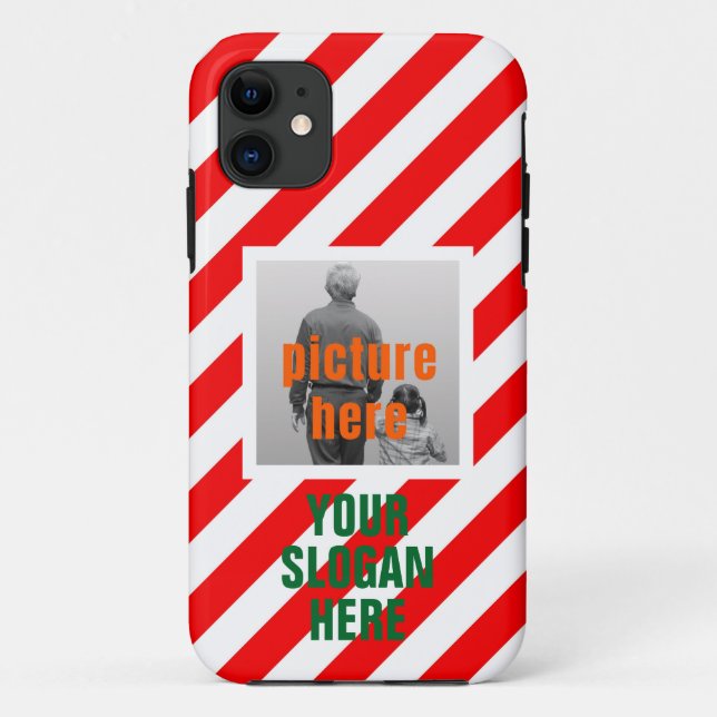 CAPA PARA iPhone 11 DOCE DE NATAL PERSONALIZADO VERMELHO BRANCO (Verso)