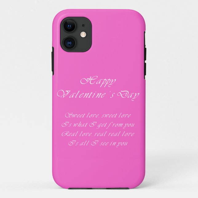 Capa Para iPhone 11 Doce dia de os namorados de amor (Verso)