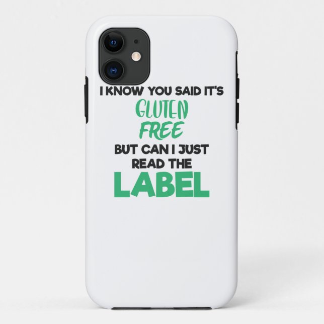 Capa Para iPhone 11 Doença Celielefônica Leia Livre O Rótulo Glúten I (Verso)