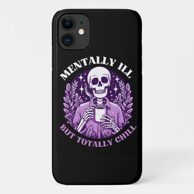 Capa Para iPhone 11 Doente Mental Mas Totalmente Tranquilo (Verso)