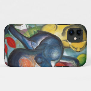 Capa Para iPhone 11 Dois Gatos, Azul e Amarelo, Franz Marc