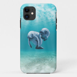 Capa Para iPhone 11 Dois peixes-boi que nadam