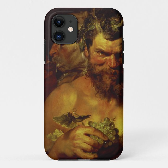 Capa Para iPhone 11 Dois Satyrs (óleo no painel) (Verso)