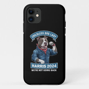 Capa Para iPhone 11 Dona de Cachorro sem Filhos está votando Kamala El