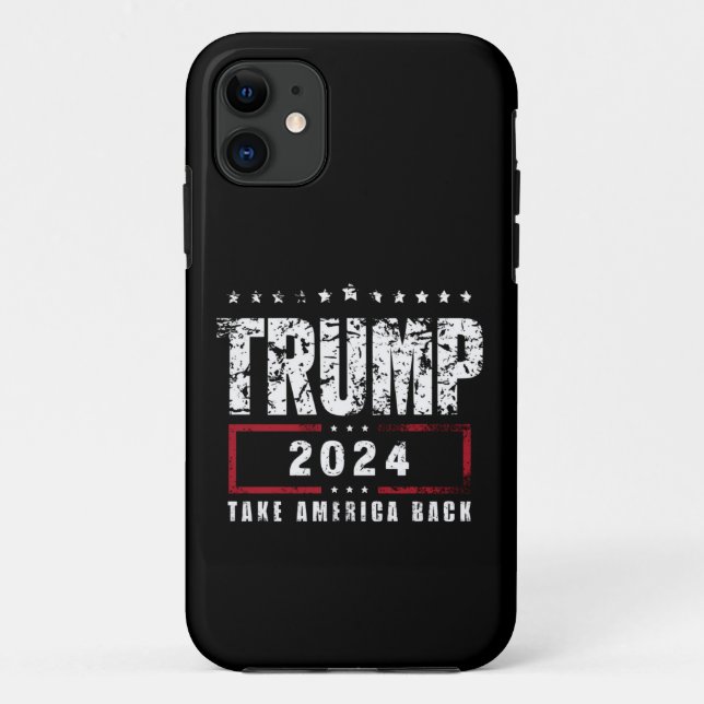 Capa Para iPhone 11 Donald Trump 2024 Retire a Eleição Americana (Verso)