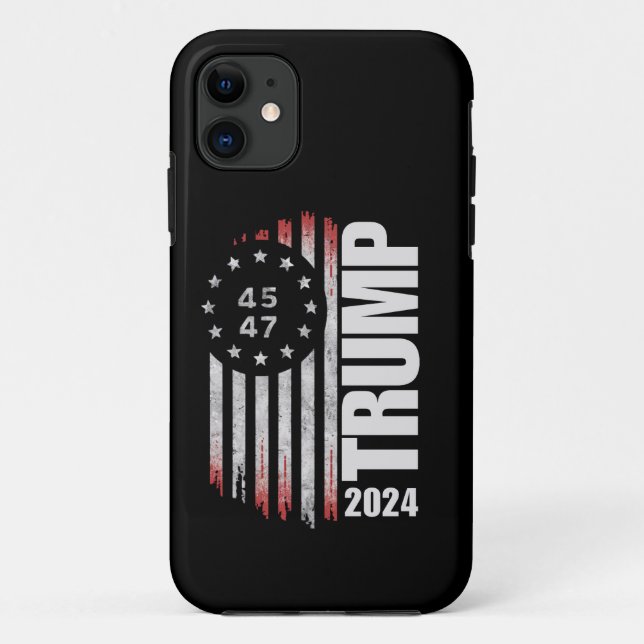 Capa Para iPhone 11 Donald Trump 2024 Votação 45 47 Americano (Verso)