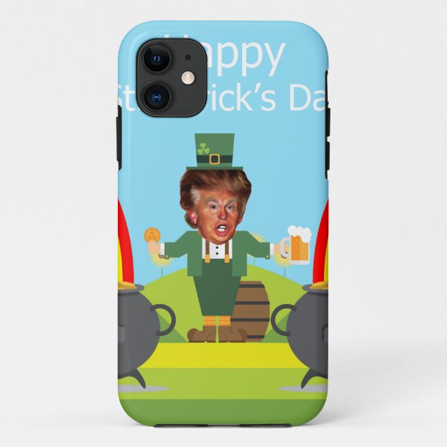 Capa Para iPhone 11 donald trump leprechaun (Verso)