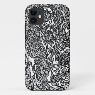 Capa Para iPhone 11 Doodle da flor