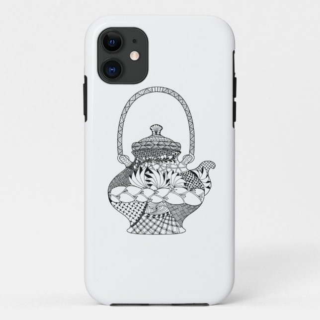 Capa Para iPhone 11 Doodle do bule (Verso)
