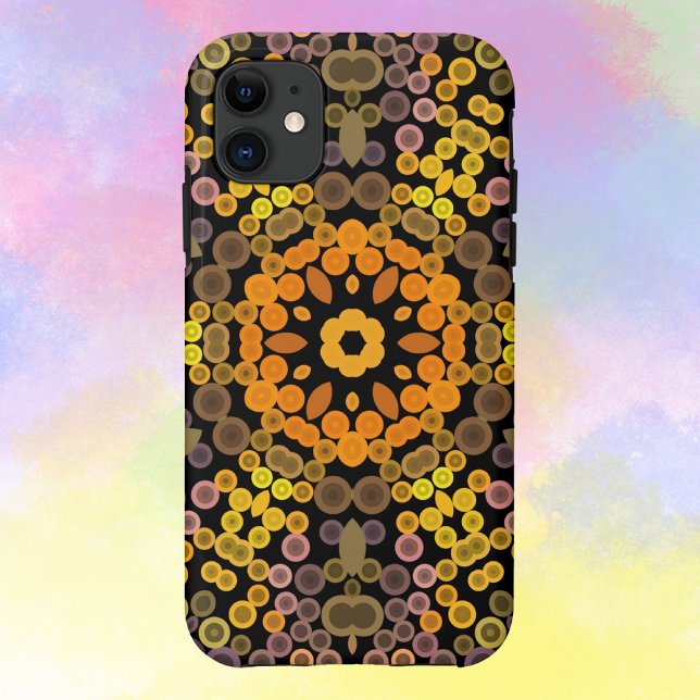 Capa Para iPhone 11 Dot Mandala Flor Amarelo e Puro (Criador carregado)