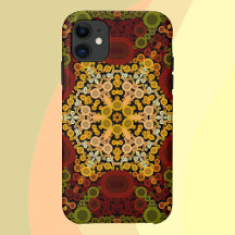 Dot Mandala Flor Amarelo Vermelho e Preto