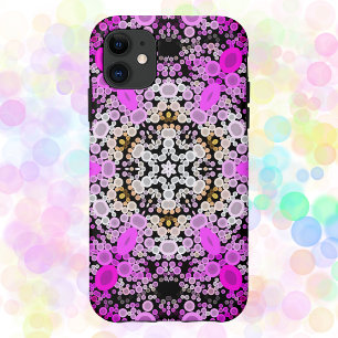 Capa Para iPhone 11 Dot Mandala Flor Rosa e Branco