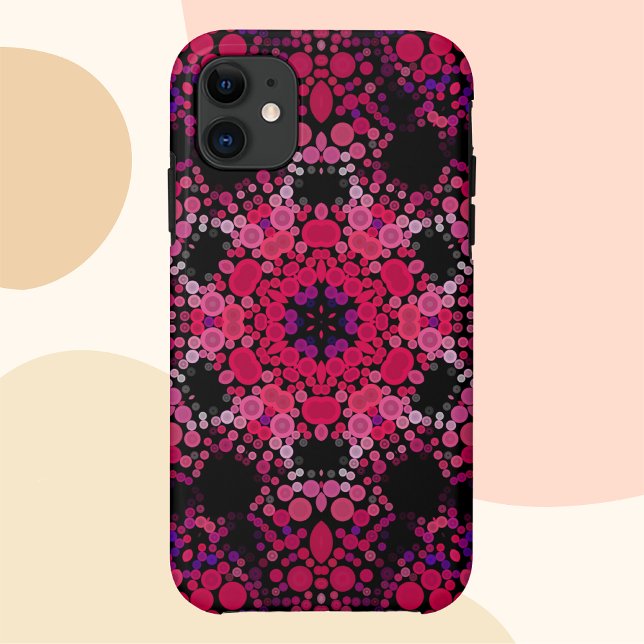 Capa Para iPhone 11 Dot Mandala Flor Rosa e Roxo (Criador carregado)
