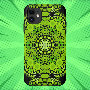 Capa Para iPhone 11 Dot Mandala Flower Green