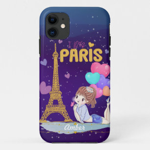 Capa Para iPhone 11 Dourado Adoro Torre Eiffel Paris