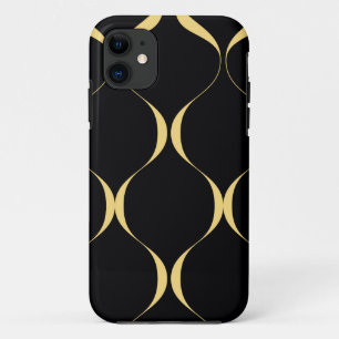 Capa Para iPhone 11 Dourado, simples, moderno, gráfico ondulado luxuo