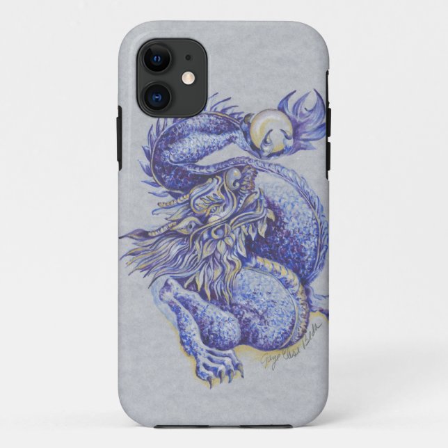 Capa Para iPhone 11 Dragão Azul (Verso)