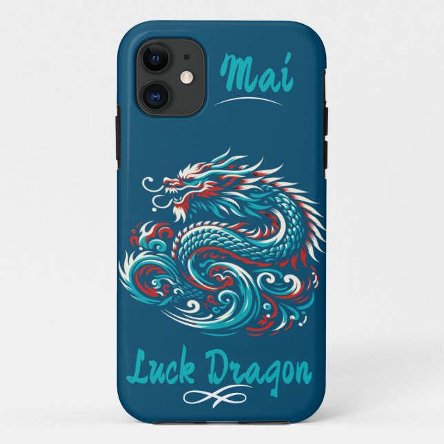 Capa Para iPhone 11 Dragão da Sorte Personalizável  (Verso)