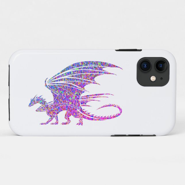 Capa Para iPhone 11 Dragão Mosaico Puro Incrível (Verso (horizontal))
