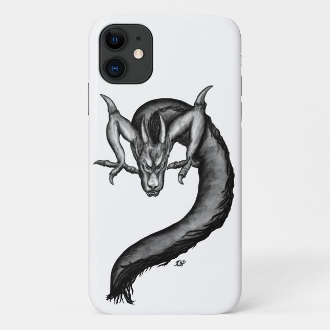 Capa Para iPhone 11 Dragão no estilo de tatuagem (Verso)