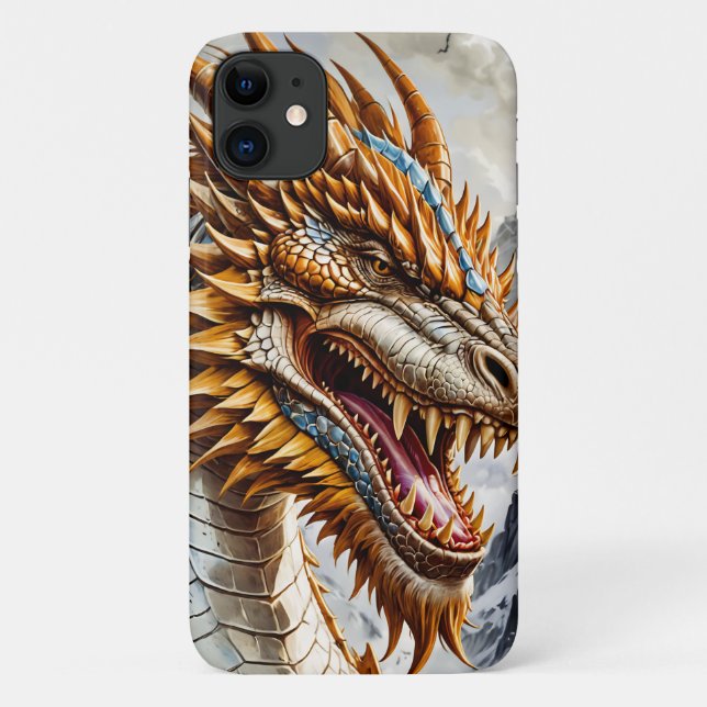 Capa Para iPhone 11 Dragão ouro (Verso)