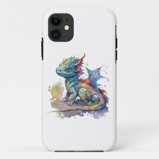 Capa Para iPhone 11 Dragão para bebês a cores aquáticas, caso do iPhon