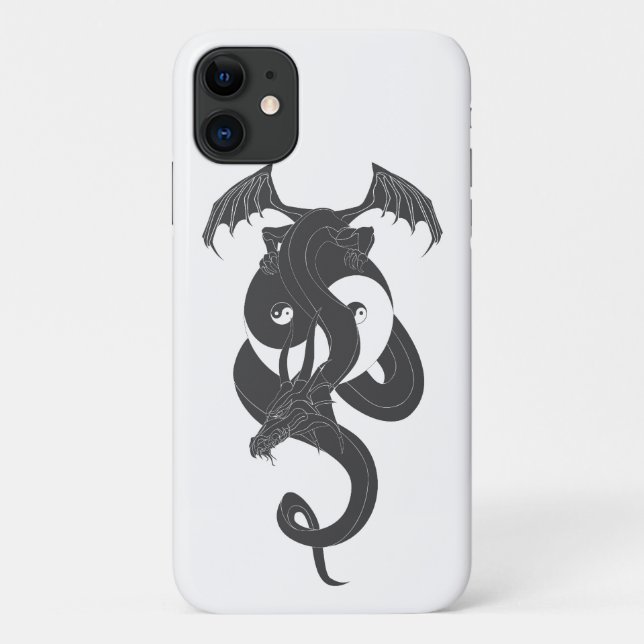 Capa Para iPhone 11 Dragão sentado em Yin Yang (Verso)