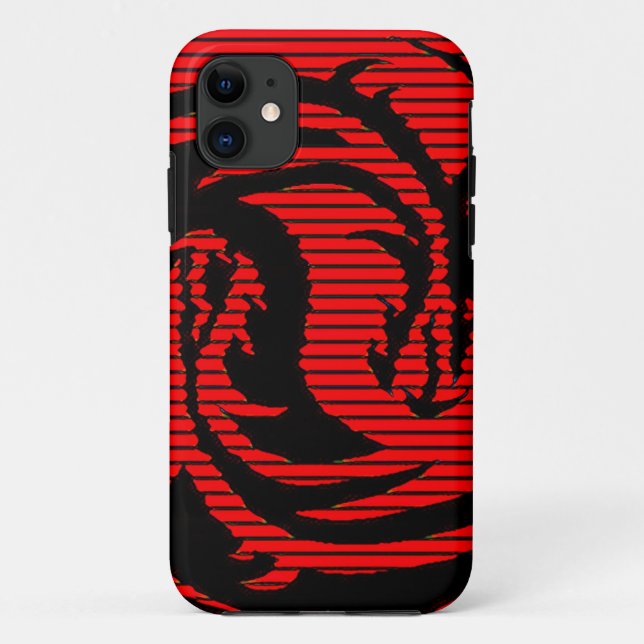 Capa Para iPhone 11 Dragão vermelho (Verso)