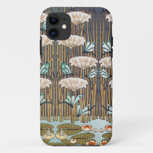 Capa Para iPhone 11 Dragões Água Lírios Marsh Art Nouveau