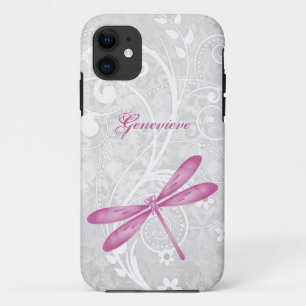 Capa Para iPhone 11 Dragonfly Magenta Personalizada