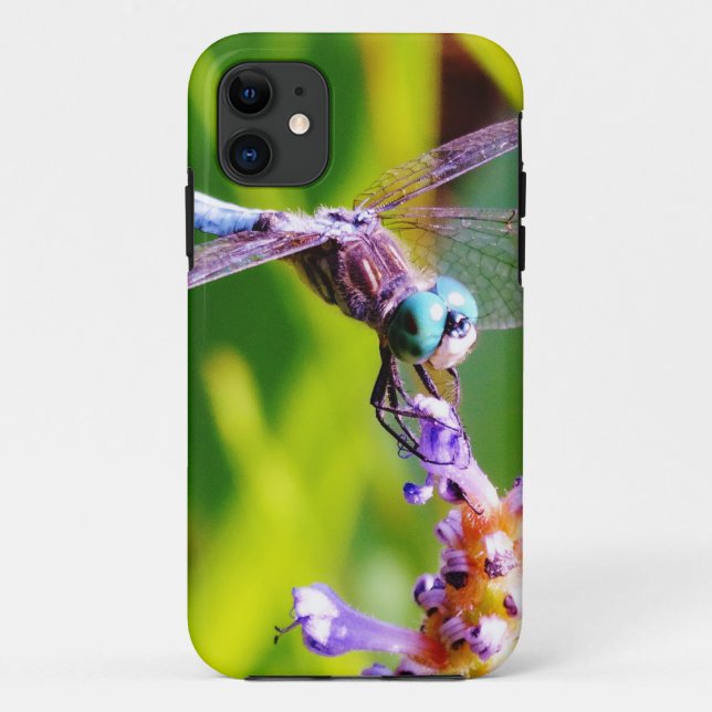 Capa Para iPhone 11 Dragonfly Teal & Purple (Verso)