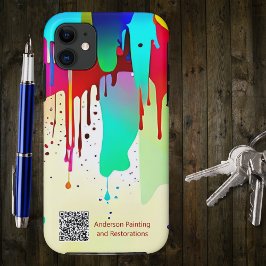 Capa Para iPhone 11 Drilling Paint Business ou Código QR Pessoal