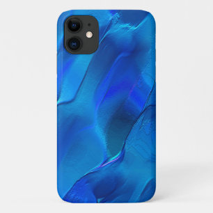 Capa Para iPhone 11 Dunas metálicas de cor azul vívida