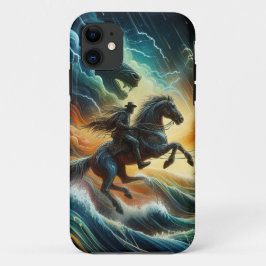 Capa Para iPhone 11 Duo Dinâmico: Aventura Stormy Horseback