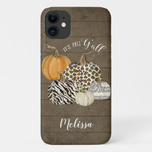 Capa Para iPhone 11 É outono, vocês todos Leopard Zebra Pumpkins com