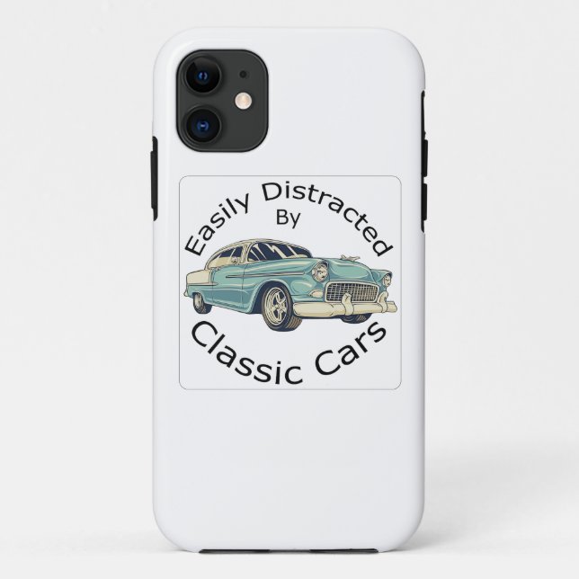 Capa Para iPhone 11 Easily Distracted By classic cars  (Verso)