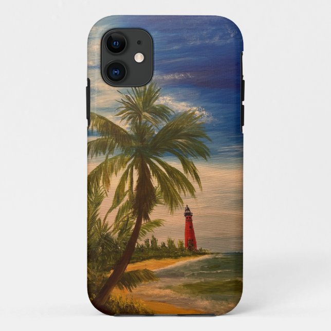 Capa Para iPhone 11 East Coast Beach e Lighthouse, por Gary Poling (Verso)