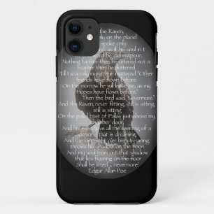 Capa Para iPhone 11 Edgar Allen Poe "The Raven", ave do Poema de Hallo