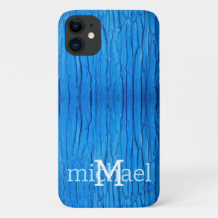 Capa Para iPhone 11 Efeito de Tinta Azul de Discagem Personalizada