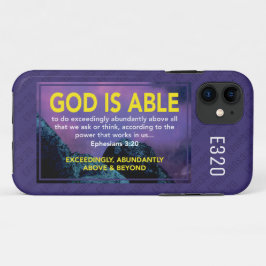 Capa Para iPhone 11 Efesianos 3:20 | DEUS É CAPAZ DE Roxo Cristão