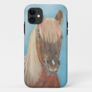 Capa Para iPhone 11 égua de castanha com cavalo de arte de cavalo loir