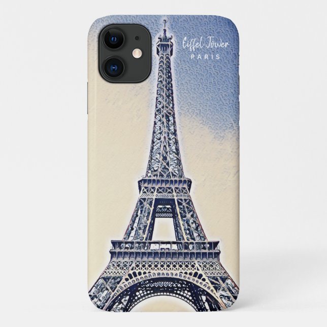 Capa Para iPhone 11 Eiffel Tower Paris França Landmark (Verso)