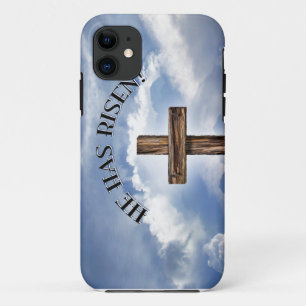 Capa Para iPhone 11 Ele Ressuscitou Céu da Cruz Áspera